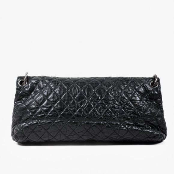 Chanel 2009 Black Quilted Crinkled Calfskin Fold Over CC Bag RHW - Picture 5 of 12